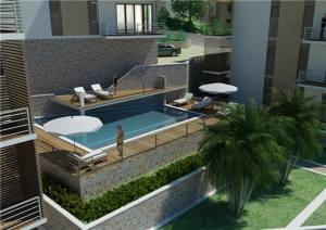 Luxurious swimming pool for 6 apartments